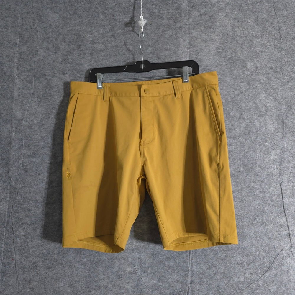 Rhone Golf Shorts Mens 35 Gold Flat Front Lightweight Casual